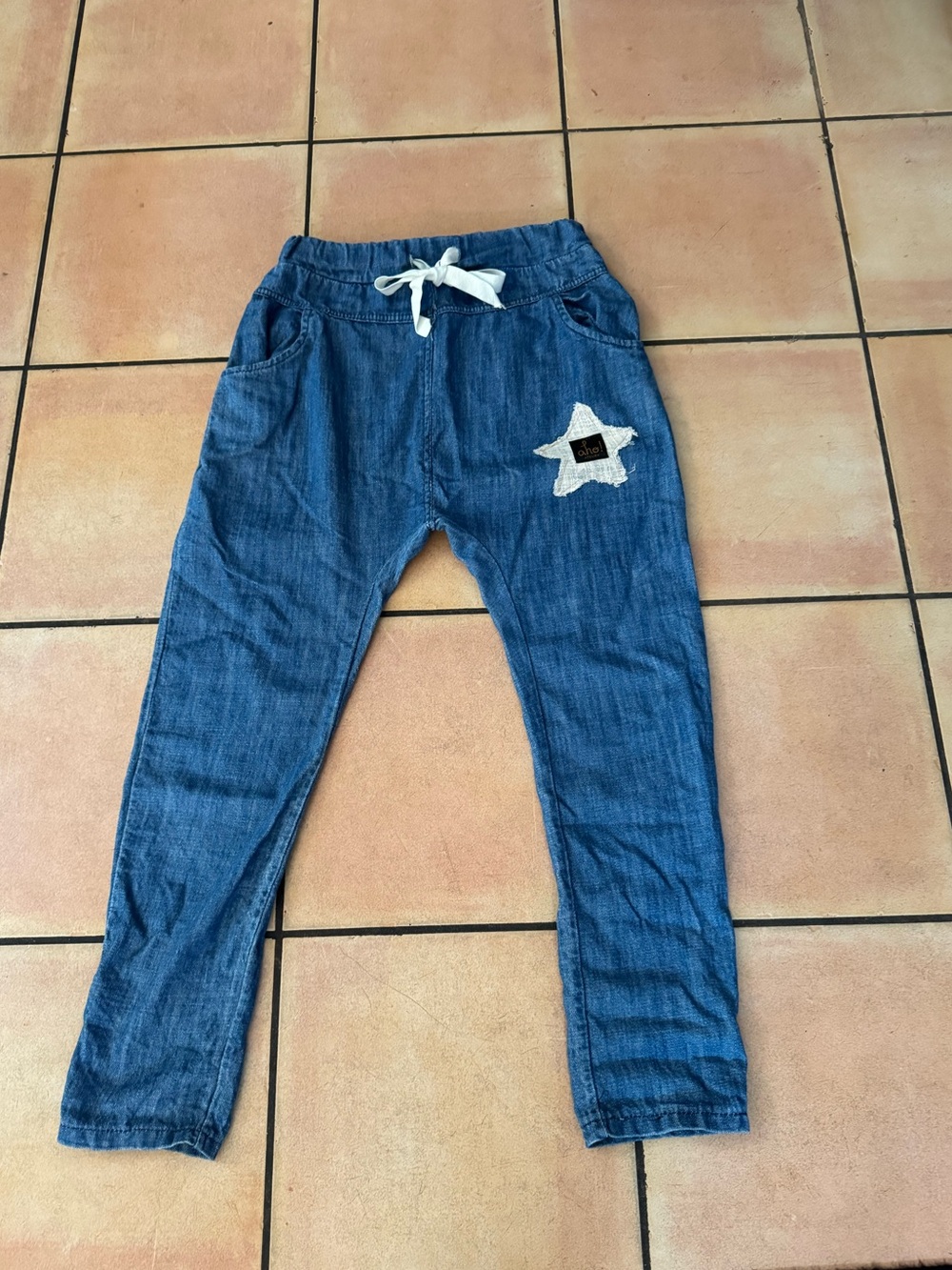 AHO Denim Pants with White Star Patch